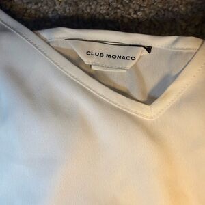 Club Monaco Cream V-Neck Blouse